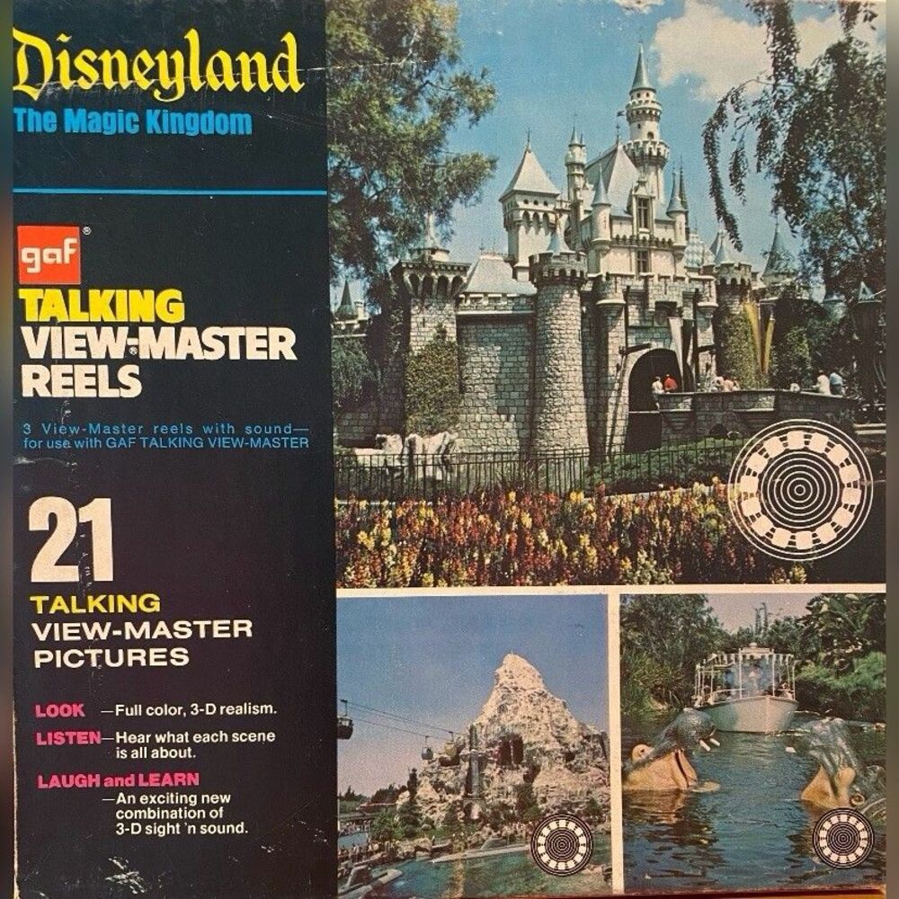 Vintage Gaf Talking View Master 3 Reels Disneyland The Magic Kingdom